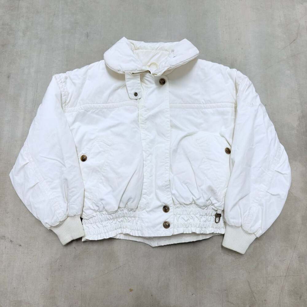 Bogner Ski Jacket Size 8 White Goose Down Puffer Vintage Bomber